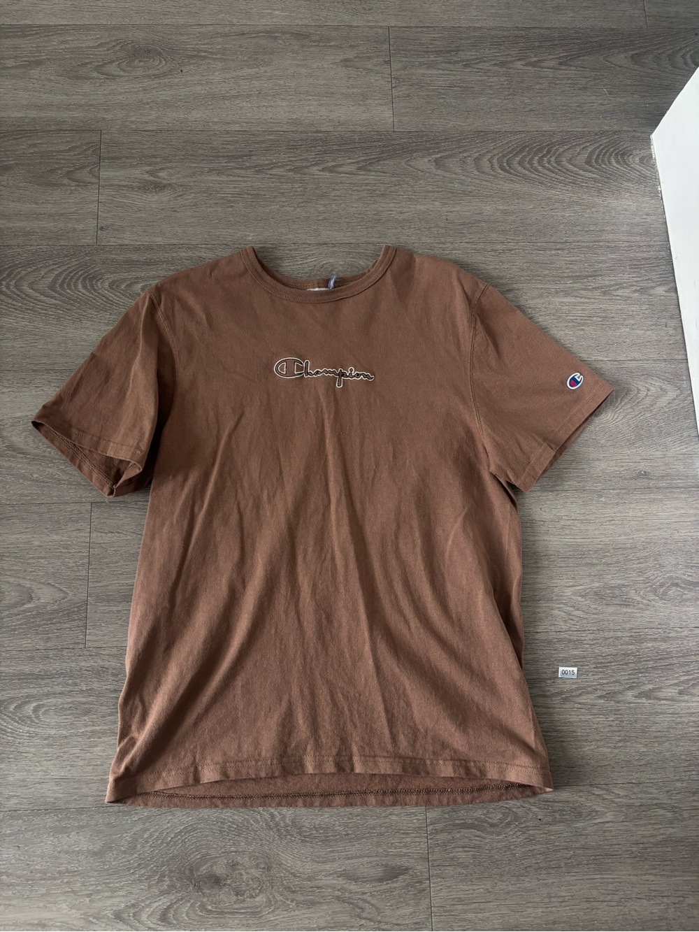 Champion Brown Short Sleeve Script Logo Tee